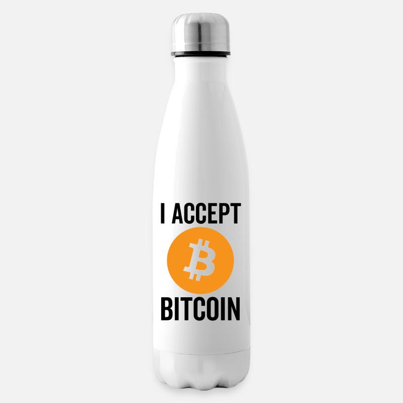 Ich akzeptiere Bitcoin - Isolierflasche - Weiß