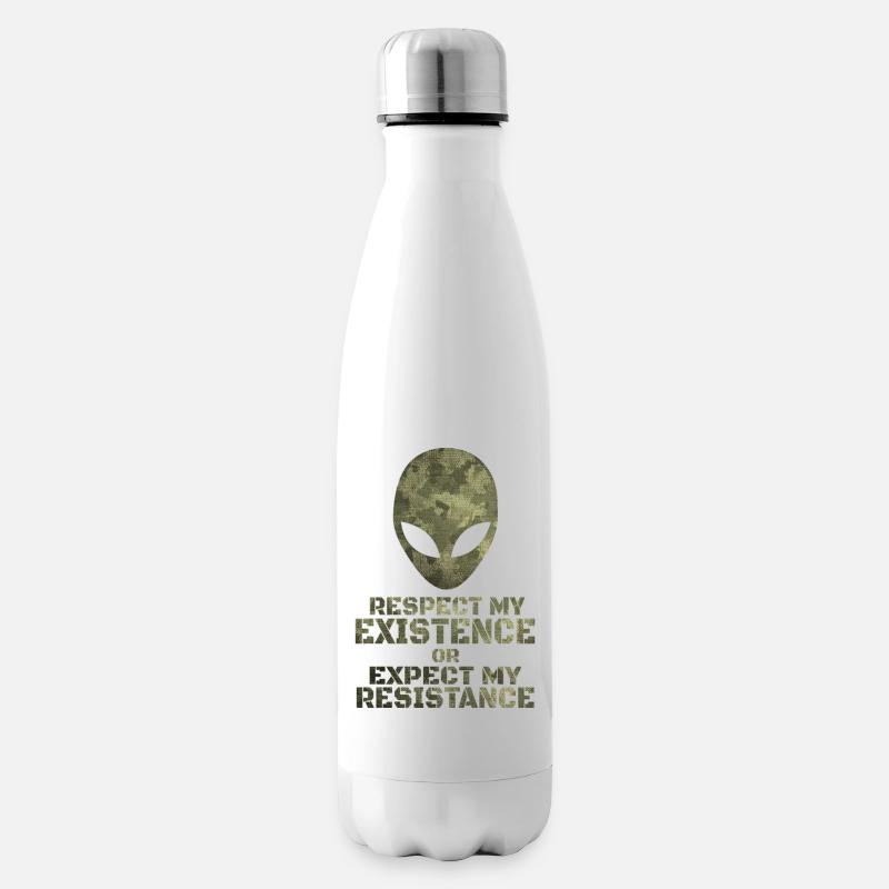 Respecter mon existence ou attendre ma résistance - Bouteille isotherme - blanc