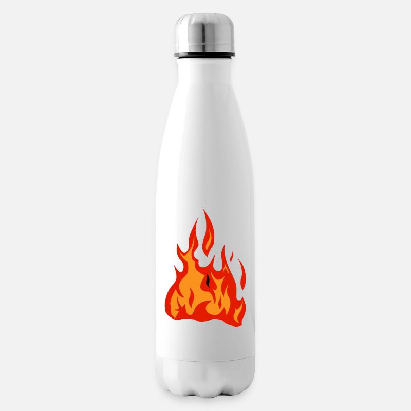 Flamme Feuer brennt - Isolierflasche - Weiß
