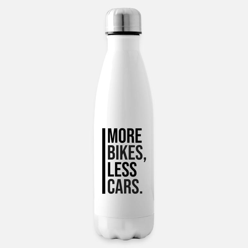 Plus de vélos, moins de voitures. - Bouteille isotherme - blanc