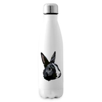 Rabbit black and white - Insulated Water Bottle - white - Right