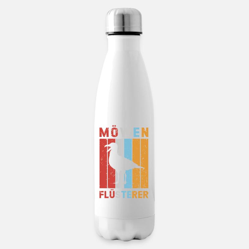 Möwen Flüsterer Möwe Nordsee Ostsee Vintage - Isolierflasche - Weiß