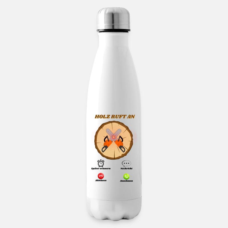 Holz ruft an - Isolierflasche - Weiß