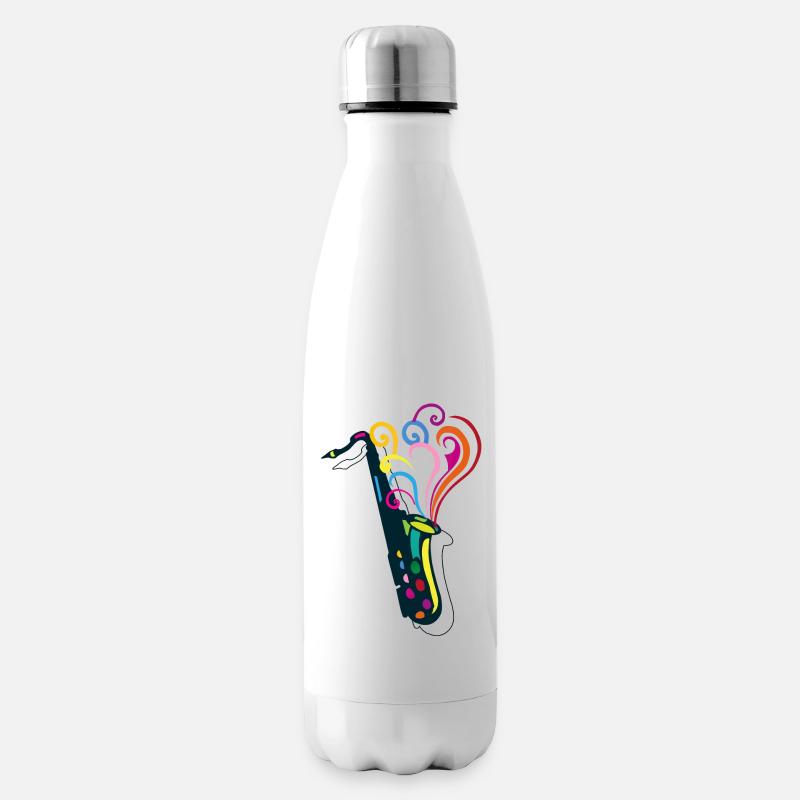 saxophone musique - Bouteille isotherme - blanc
