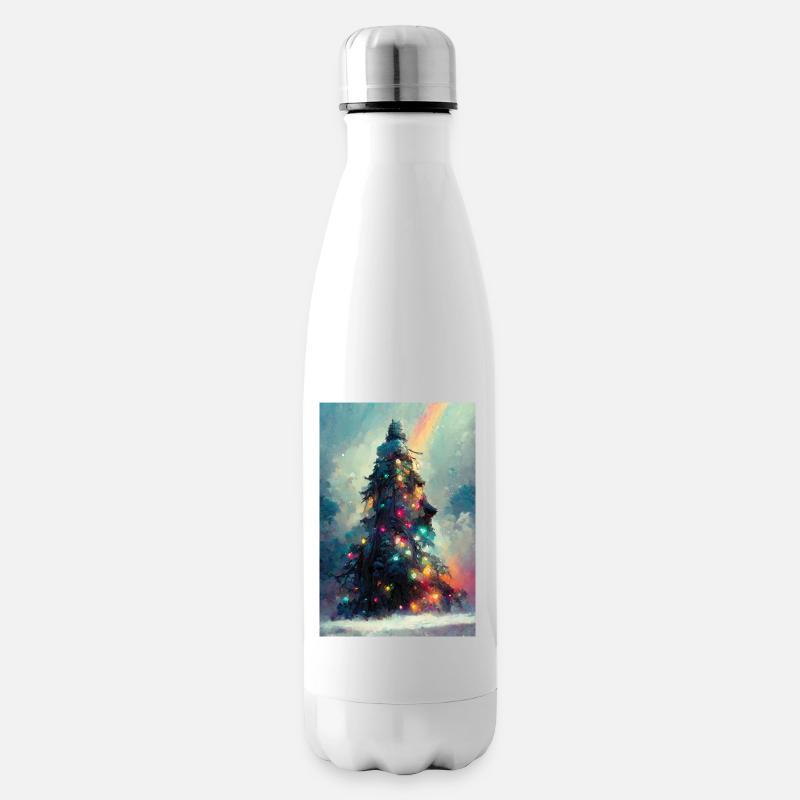 Lebendiger Weihnachtsbaum - Isolierflasche - Weiß