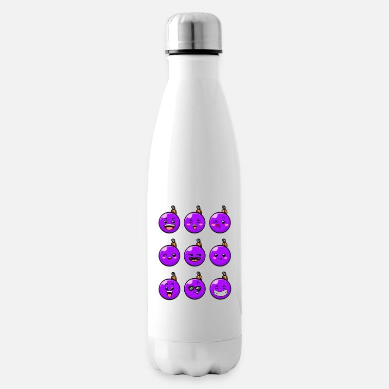 9 boules de Noël #8/10 violet - Bouteille isotherme - blanc