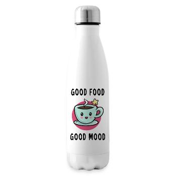 Good food good mood bonne nourriture bonne humeur - Bouteille isotherme - blanc - Droite
