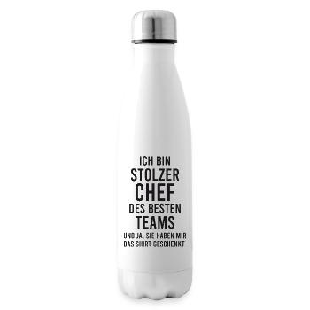 Stolzer Chef Des Besten Teams Shirt Geschenkt Boss - Isolierflasche - Weiß - Rechts