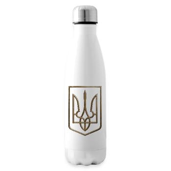 Ukraine Wappen Schild Trident Dreizack Drahtlook 1 - Isolierflasche - Weiß - Rechts