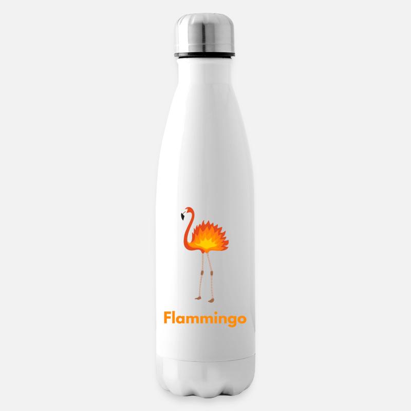 Flammingo Flamingo Feuer Shirt mit Witz - Isolierflasche - Weiß