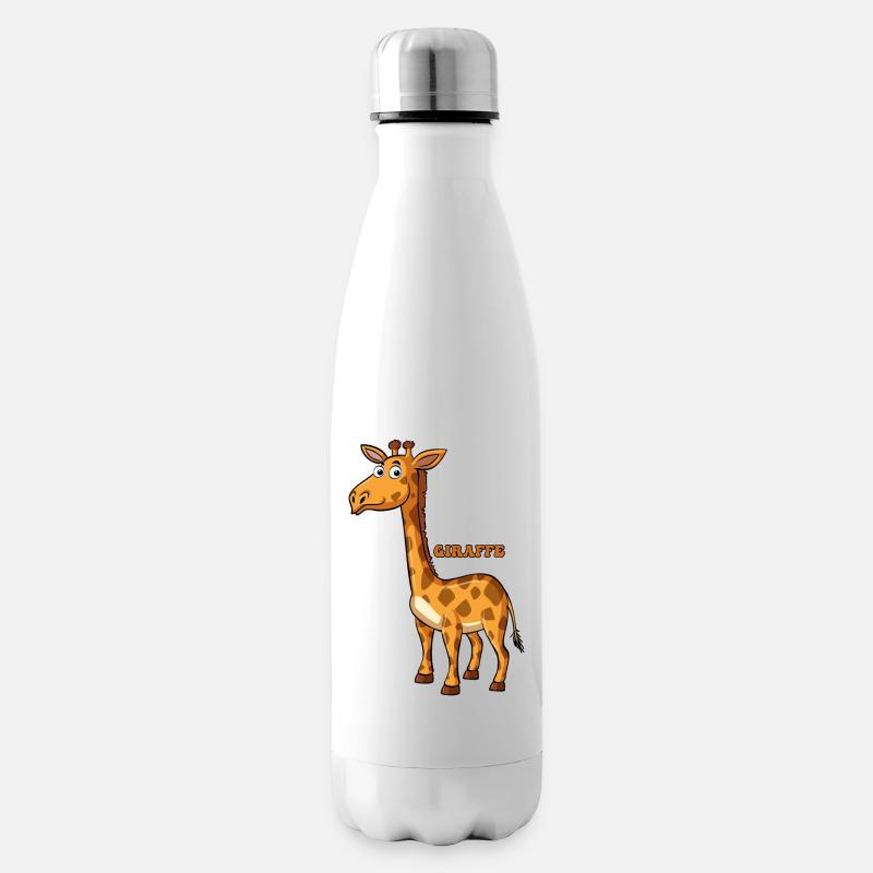 Verspielte Giraffe Illustration - Isolierflasche - Weiß