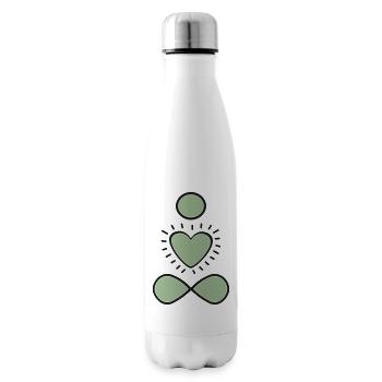 Kopf Herz Körper, Farbharmonie in salbei - Isolierflasche - Weiß - Rechts