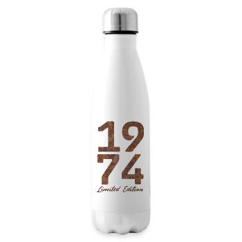 "Vintage 1974: Limited Edition in Rust Look" - Insulated Water Bottle - white - Right