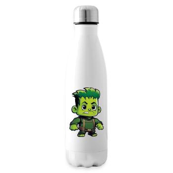 Cute green monster - Insulated Water Bottle - white - Right