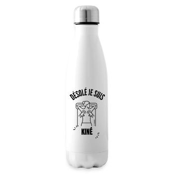 Désolé je suis kiné - Bouteille isotherme - blanc - Droite