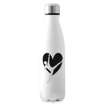 Bouldering / Climbing, Woman with Heart - Insulated Water Bottle - white - Right