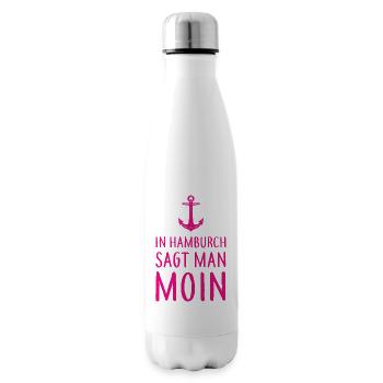 In Hamburch sagt man MOIN - Nordsee Küste Hamburg - Isolierflasche - Weiß - Rechts