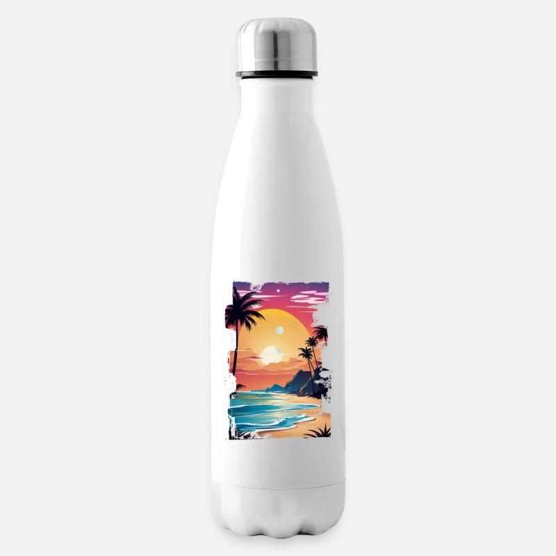 Strandurlaub Sonne Meer - Isolierflasche - Weiß