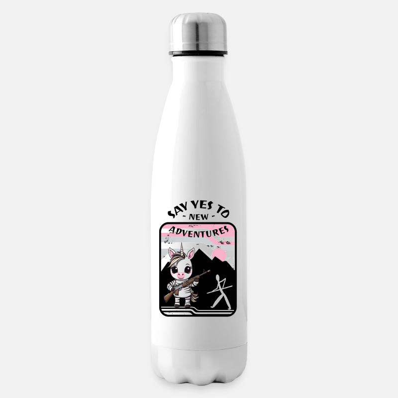 Zebra Einhorn - Isolierflasche - Weiß