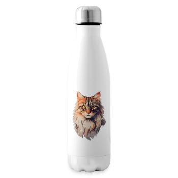 Maine Coon Cat Front View - Insulated Water Bottle - white - Right