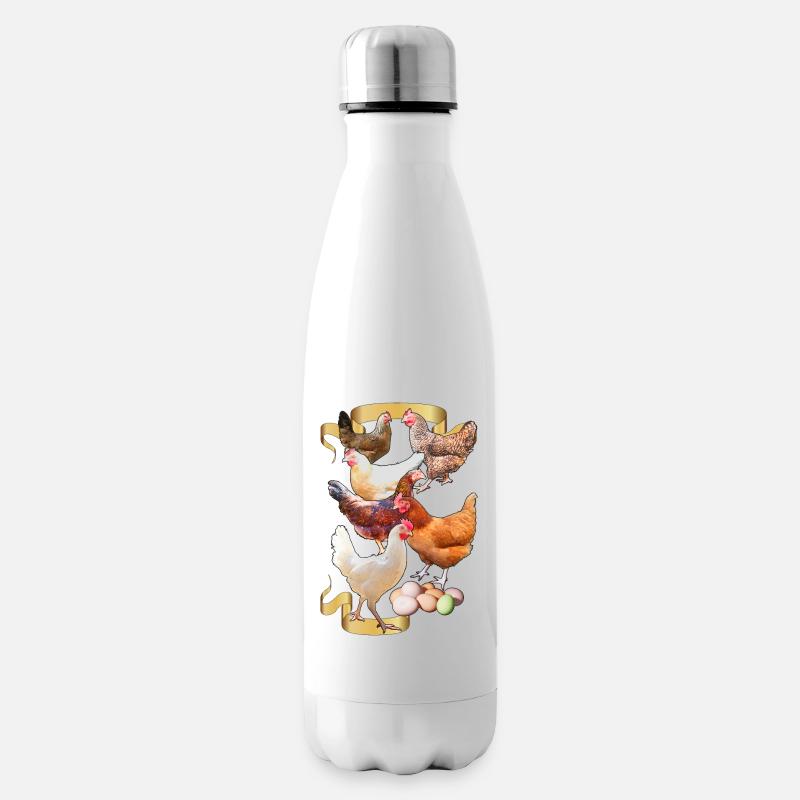 Alex' Hühner - Isolierflasche - Weiß