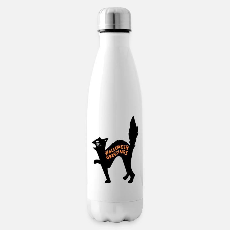 chat d'halloween - Bouteille isotherme - blanc
