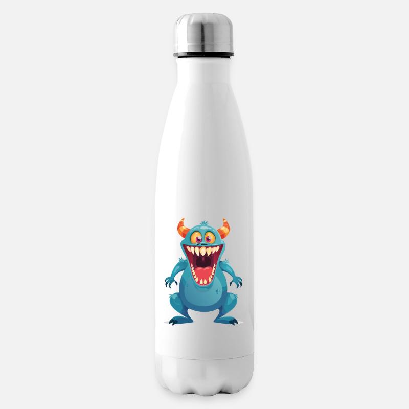 Blaues Dinosaurus Monster - Isolierflasche - Weiß