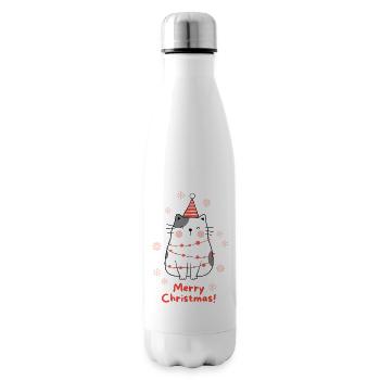 Geschmückte Katze - Isolierflasche - Weiß - Rechts