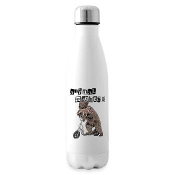 Droits des animaux // Ours de cirque - Bouteille isotherme - blanc - Droite