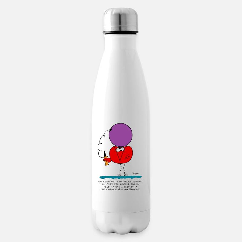 En essayant continuellement... - Bouteille isotherme - blanc