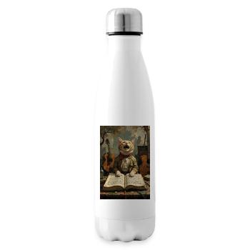 singing cat - Insulated Water Bottle - white - Right