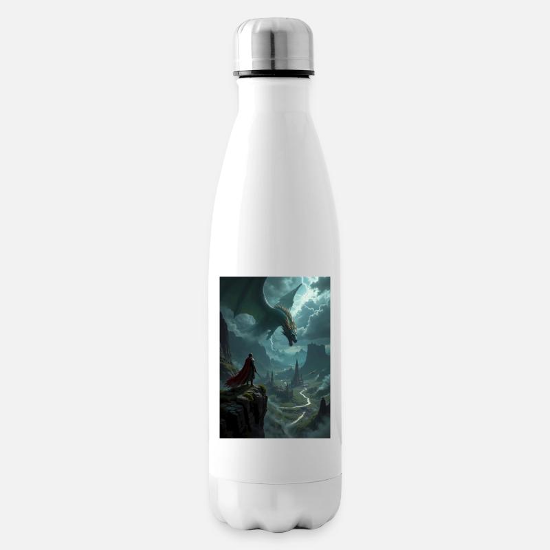 Fantasy-Gemälde, Drache. - Isolierflasche - Weiß