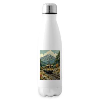 Retro Train Image - Insulated Water Bottle - white - Right