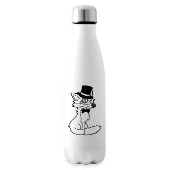 Fox Red Fox Sir Mr. Top Hat Monocle Glasses - Insulated Water Bottle - white - Right