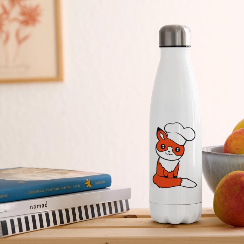 Fox Chef's Hat Chef Cooking Restaurant Kitchen Insulated Water Bottle