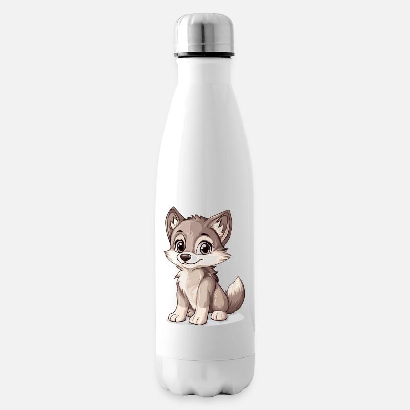 little cute wolf - Insulated Water Bottle - white