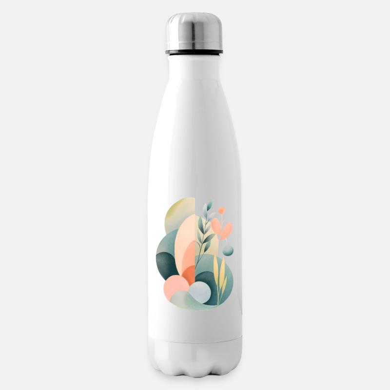 Pastell Abstrakte Flora Komposition - Isolierflasche - Weiß