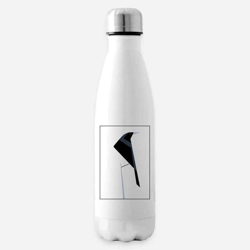 Abstrakte Ibis-Silhouette - Isolierflasche - Weiß