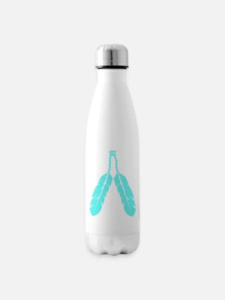 Feder Schmuck Design - Isolierflasche - Weiß