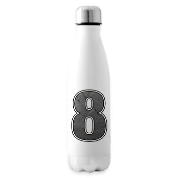 Weathered Eight Metal Texture - Insulated Water Bottle - white - Right