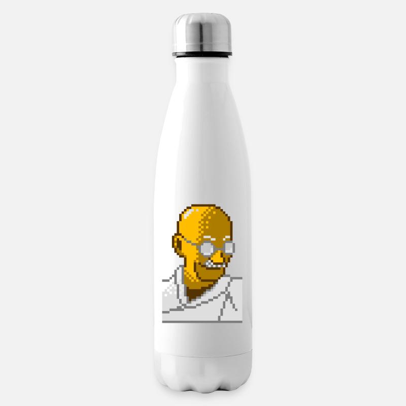 Gandhi pixel 8 bits - Bouteille isotherme - blanc