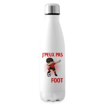 J’peux pas j’ai foot – T-shirt humour football - Bouteille isotherme - blanc - Droite