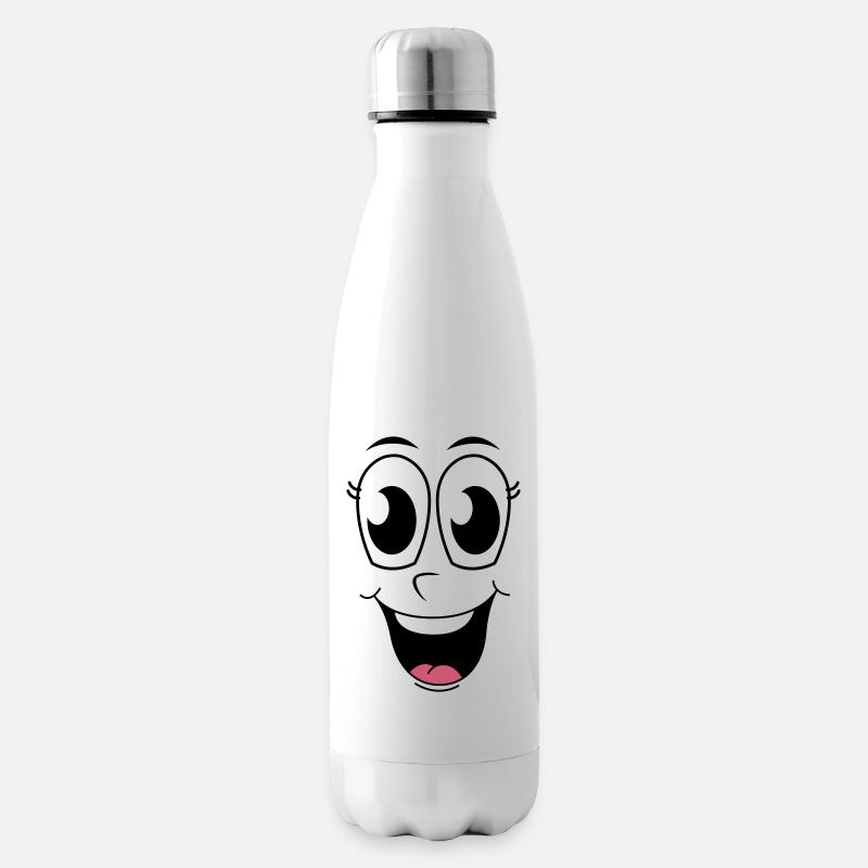 Happy Face  - Insulated Water Bottle - white