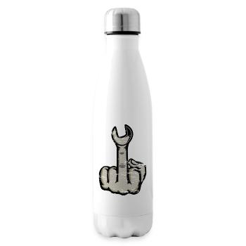 Doigt du milieu Clé à doigt puante Conception - Bouteille isotherme - blanc - Droite