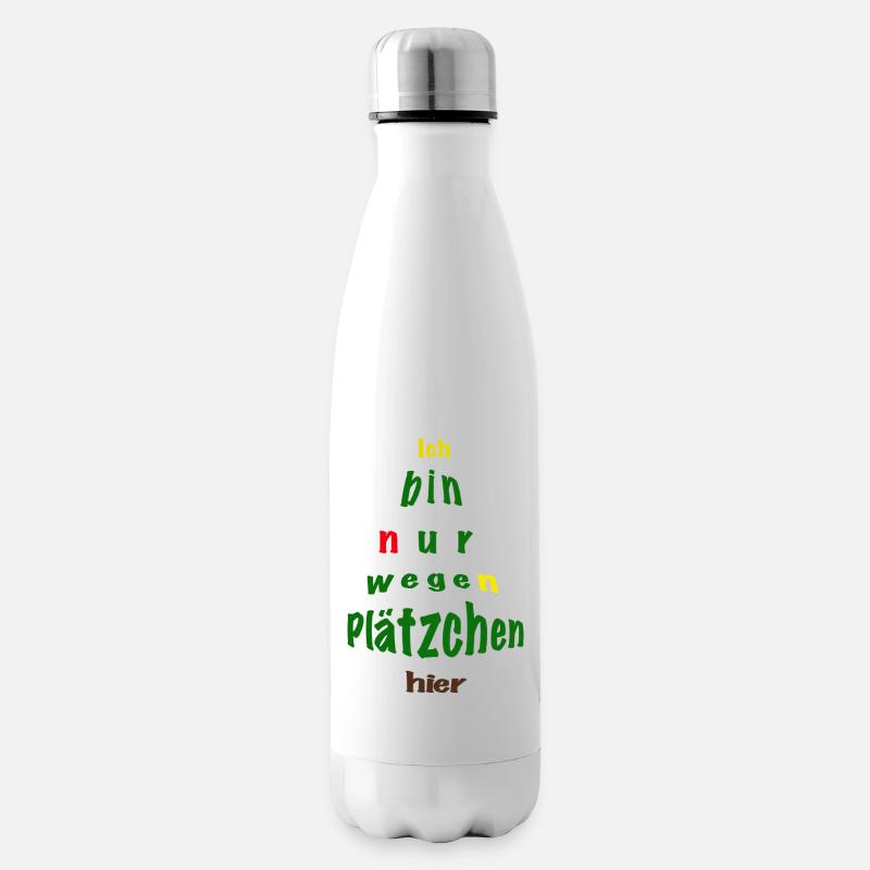 I'm only here for cookies - Insulated Water Bottle - white