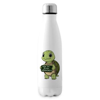 Cute turtle with funny starting phrase - Insulated Water Bottle - white - Right