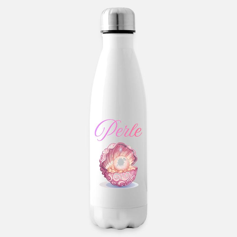 Pearl in the Rose Shell - Insulated Water Bottle - white