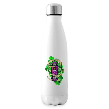 Neon Skull Skateboard Graffiti - Isolierflasche - Weiß - Rechts