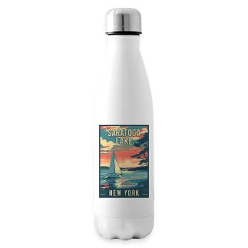 Explore Saratoga Lake In New York State - Insulated Water Bottle - white - Right