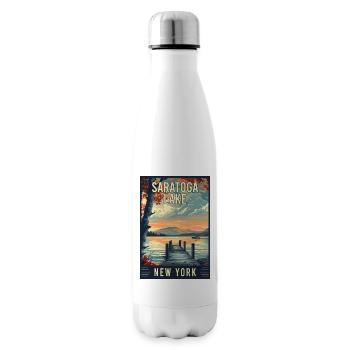 Experience Saratoga Lake In New York State - Insulated Water Bottle - white - Right